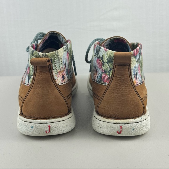Justin Boots Breezy Shoes Floral Brown Leather Moc Toe Bootie Women’s 10 JL121 - Picture 5 of 9